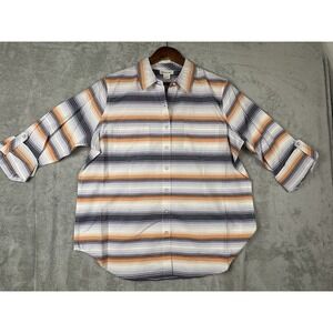 Ariat Lady Luck Shirt Womens Size XL Striped Long Sleeve Button Up Western